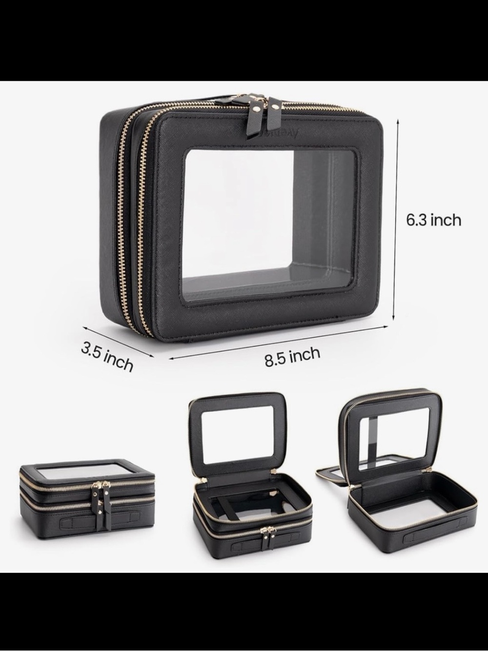 Double-Layer Zip Cosmetic Case (NIB)